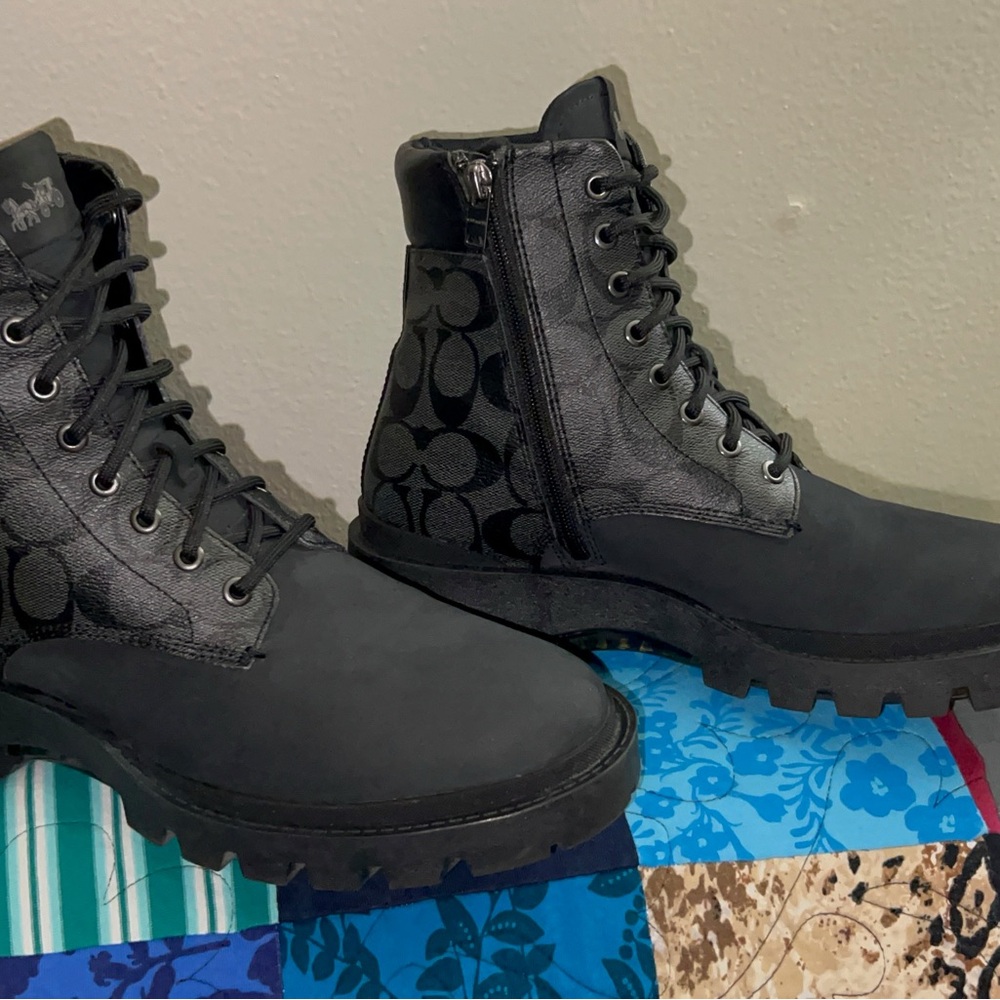Coach Black Combat Boots
